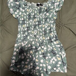 Green Floral Baby Yoda Romper